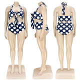 EVE Plus Size Polka Dot Halter Bikinis 2 Piece Sets ASL-7076
