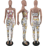 EVE Sexy Printed Two Piece Pants Set ZNF-9135