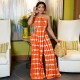 EVE Plus Size Sexy Printed Sleeveless Loose Pants 2 Piece Sets OSIF-22198