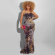 EVE Sexy Leopard Feather Print Backless Maxi Dress OSIF-22191