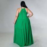 EVE Plus Size Solid Sleeveless Big Swing Maxi Dress NNWF-7463