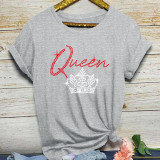 EVE Fashion Casual QUEEN Letter T-Shirt Top WAF-000224