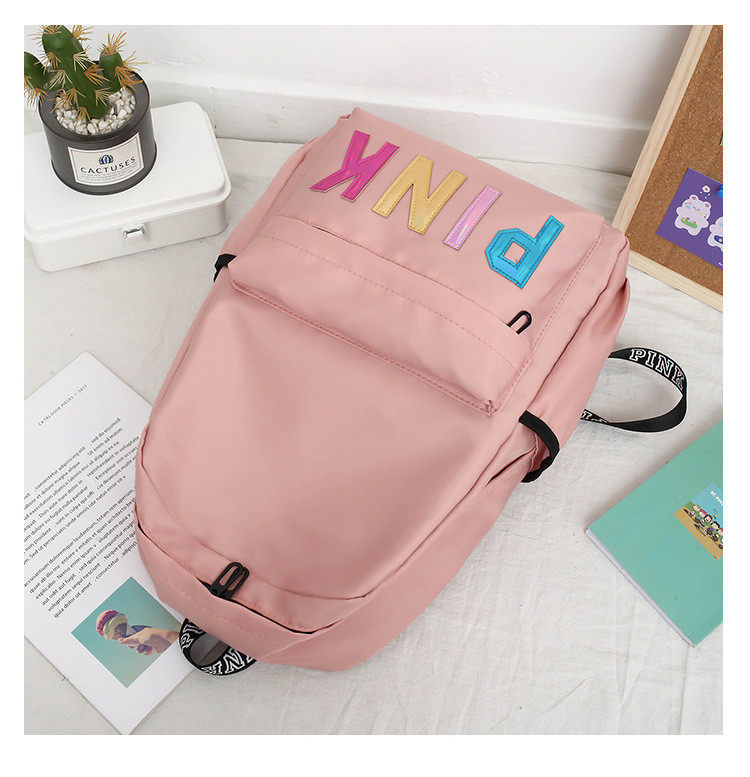 EVE Pink Letter Backpack Sequin Laser Student Bag GBRF-92145