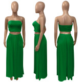 EVE Solid Tube Top Maxi Skirt Two Piece Sets ME-S842