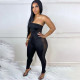 EVE Fashion Sexy Tube Top Tight Mesh Splice See-through Jumpsuit HMS-5541
