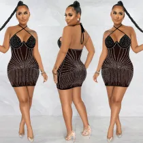 EVE Sexy Hot Drilling Night Club Dress BY-5653