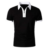 EVE Men's Short Sleeve Slim Fit Zip Lapel Pullover Polo FLZH-ZT157