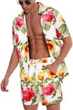 EVE Short Loose Hawaiian Print Casual Shirt Set FLZH-ZT165-ZK81