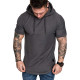 EVE Men Solid Short Sleeve Casual Hoodie FLZH-ZT110