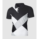 EVE Men Color Block Fashion Short Sleeve Top FLZH-ZT83