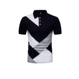 EVE Men Color Block Fashion Short Sleeve Top FLZH-ZT83