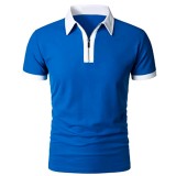 EVE Men's Short Sleeve Slim Fit Zip Lapel Pullover Polo FLZH-ZT157