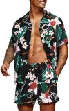 EVE Short Loose Hawaiian Print Casual Shirt Set FLZH-ZT165-ZK81