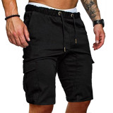 EVE Men's Solid Color Tether Casual Shorts FLZH-ZK57