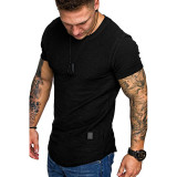 EVE Men's Casual Fashion Solid Color Short Sleeve T-Shirt FLZH-ZT139