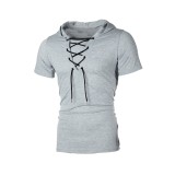 EVE Men's Casual Short Sleeve Hoodie FLZH-ZT119