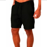 EVE Men's Solid Color Lace Up Sports Casual Shorts FLZH-ZK73
