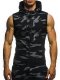 EVE Casual Camouflage Sleeveless Hooded Vest FLZH-W36