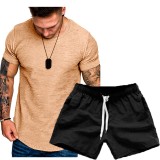 EVE Men's Casual Short Sleeve T-Shirt Two Piece Shorts Set FLZH-ZT139-ZK70