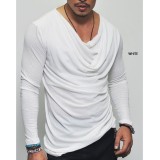 EVE Men's Solid Color Long Sleeve T-Shirt FLZH-ZT09
