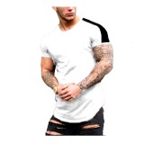 EVE Men's Fashion Colorblock Short Sleeve T-Shirt FLZH-ZT162