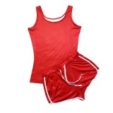 EVE Plus Size Solid Tank Top And Shorts Sports Suits SHD-9373