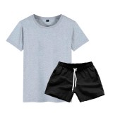 EVE Men's Short Sleeve Fashion T-Shirt Two Piece Shorts Set FLZH-ZT129-ZK70