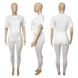 EVE Sexy T Shirt+Mesh Pants Two Piece Sets ME-8062