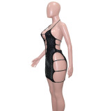 EVE Sexy Hot Drilling Halter Backless Night Club Dress SH-390298