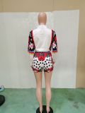 EVE Floral Print Long Sleeve Shirt And Shorts 2 Piece Sets BN-B836