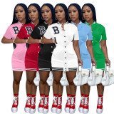 EVE Casual Baseball Short Sleeve Mini Dress XHAF-10029