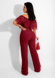 EVE Sexy Slash Neck Sashes Jumpsuit MZ-2707