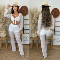 EVE Sexy Fishnet Hollow Out 2 Piece Pants Sets LX-6926