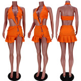 EVE Night Club Party Halter Hollow Out Mini Dress+Briefs GZYF-8071