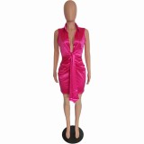 EVE Solid Sleeveless Slim Short Dress BGN-241