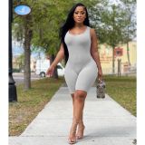 EVE Solid Sleeveless Tight Romper MYF-Y301