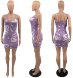 EVE Fashion Sling Print Mini Dress YACF-YC8030