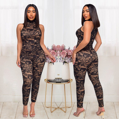 EVE Sexy Lace Sleeveless Slim Jumpsuit LX-6928