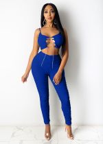 EVE Sexy Cami Top Stracked Pants Two Piece Sets WXIN-1095