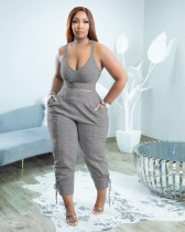 EVE Plus Size Solid Tank Top And Pants 2 Piece Sets SLF-7050