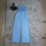 EVE Solid High Waist Sleeve Strap Jumpsuit CY-6010