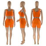 EVE Casual Sports Solid Color Sleeveless Top And Shorts Two Piece Sets CH-8163