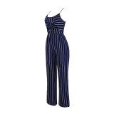EVE Sexy Striped Bow-Tie Strap Jumpsuit ZSD-0473