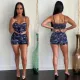 EVE Sexy Printed Cami Top And Shorts 2 Piece Sets YUEM-66733