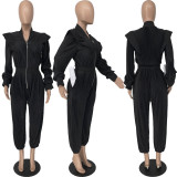 EVE Plus Size Solid Long Sleeve Jumpsuit NLF-LY8052