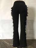 EVE Denim Tassel Lace-Up Straight Jeans Pants LA-3305