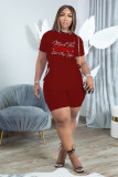 EVE Plus Size Hot Drilling Lace-Up 2 Piece Shorts Sets CYAO-81050