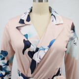 EVE Floral Print Sashes Blazer Two Piece Sets SFY-2171