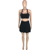 EVE Plus Size Fashion Casual Sports Slim Vest Culottes Two Piece Sets MEI-9262