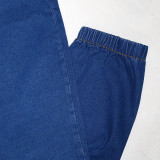 EVE Denim High Waist Drawstring Jeans Pants SH-390325